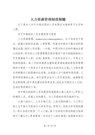 人力资源管理制度精髓.docx