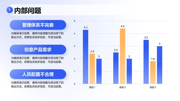 蓝色3D风季度业绩总结与提升PPT模板