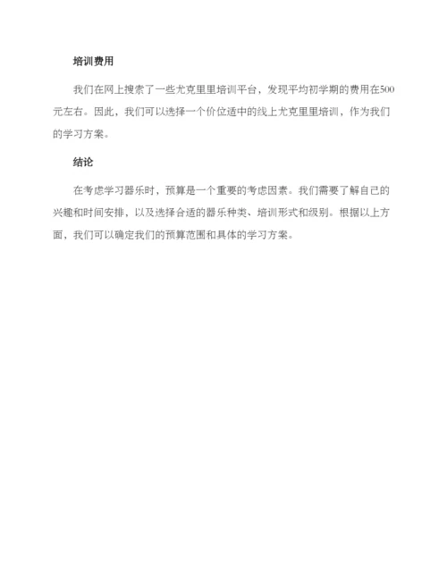 器乐培训预算方案.docx