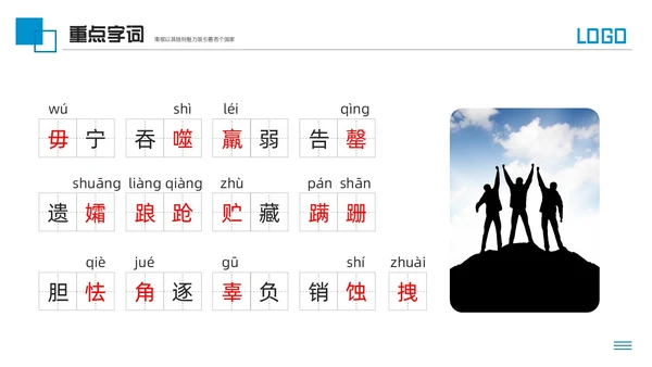 蓝色简约人教版七年级语文下册伟大的悲剧PPT模板宣传PPT动语文课件