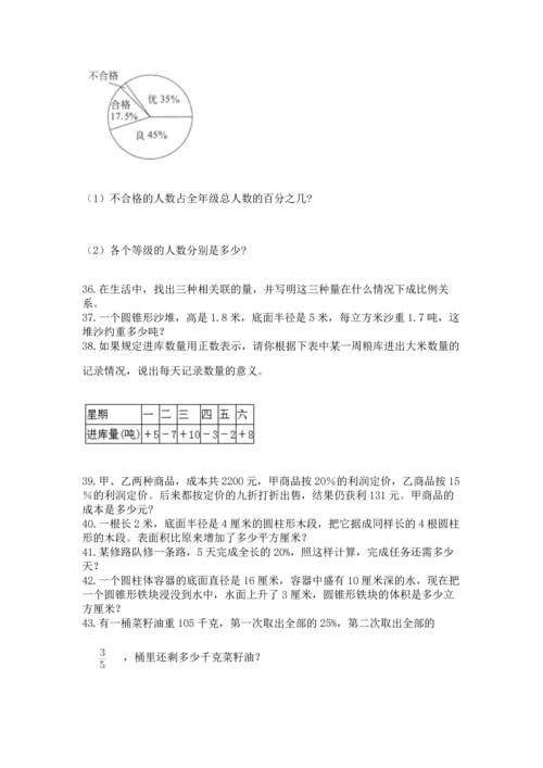六年级小升初数学解决问题50道精品（考点梳理）.docx