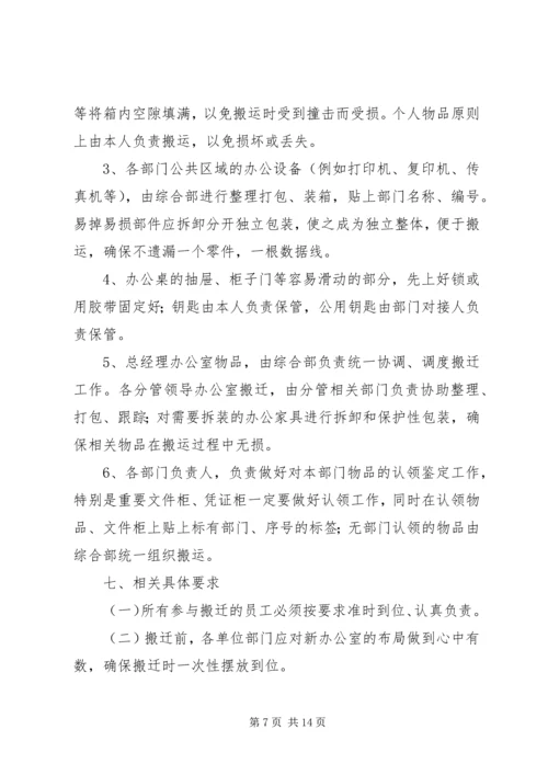 篇一：公司办公室整体搬迁工作安排.docx