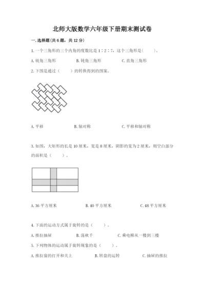 北师大版数学六年级下册期末测试卷精品【巩固】.docx