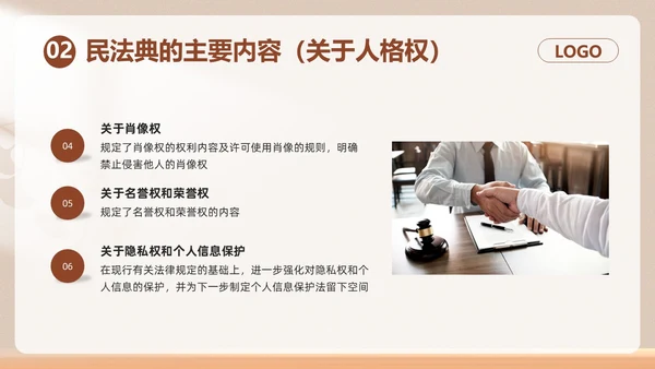 棕色简约民法典如何保护个人权益PPT模板宣传PPT动态PPT案例分析
