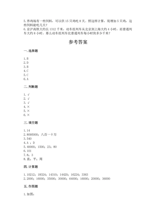 人教版小学数学四年级上册期末测试卷精品【达标题】.docx