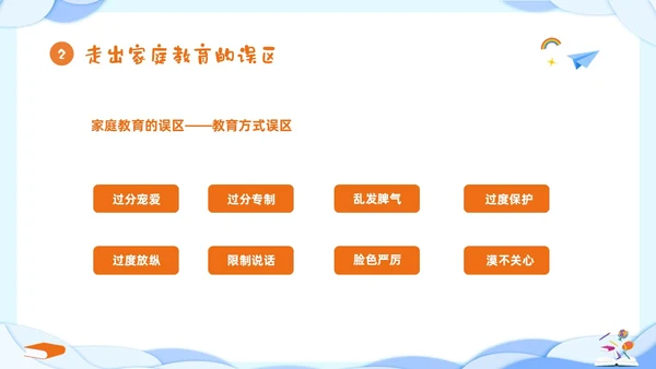 蓝色立体剪纸风卡通儿童六年级开学家长会PPT开学家长会新生家长会家长会