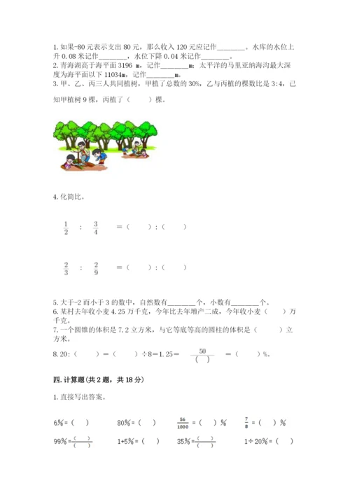 冀教版小学六年级下册数学期末综合素养测试卷（精品）.docx