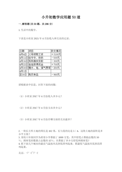 小升初数学应用题50道（夺分金卷）.docx