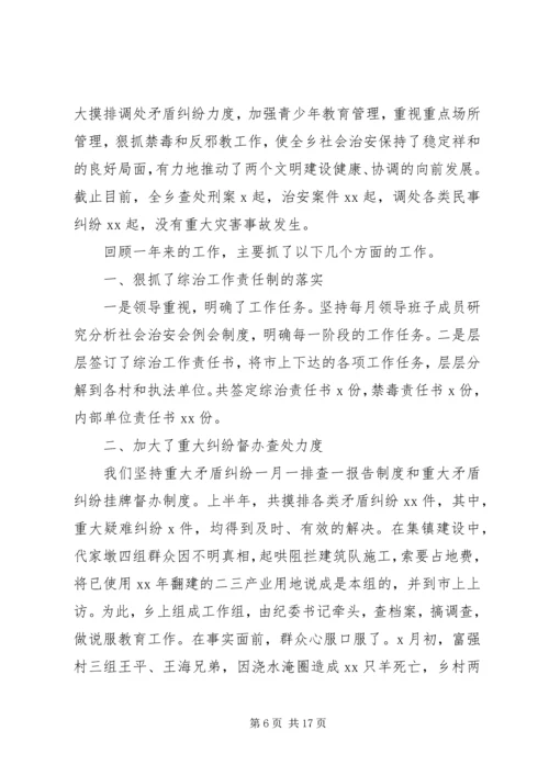 乡镇综治工作个人总结.docx