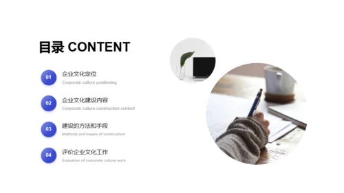 蓝色简约企业文化PPT案例