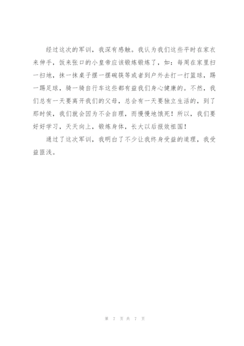 迎新军训心得体会五篇.docx