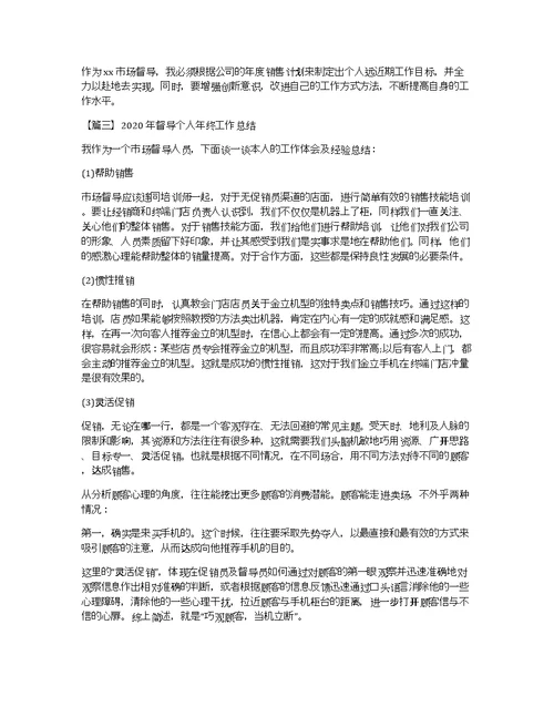 2020年督导个人年终工作总结