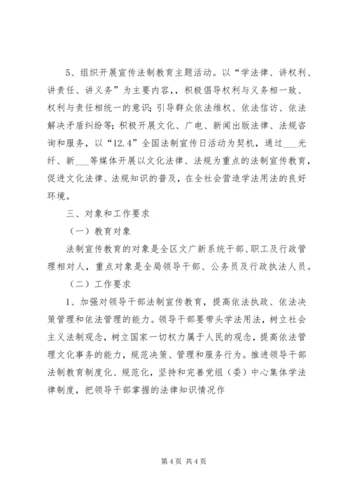 文化广播电视局新闻出版版权局五五普法规划 (3).docx