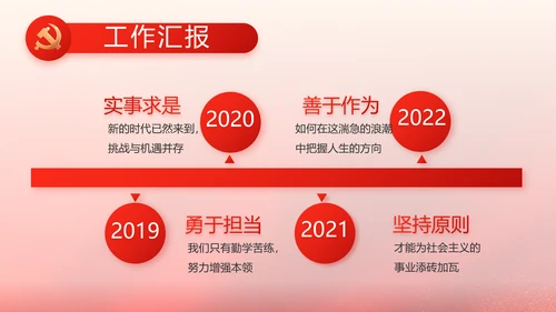 红色大气党支部换届工作报告动态PPT