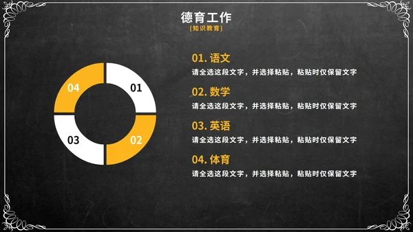 简约实景黑板期中教学工作总结PPT模板