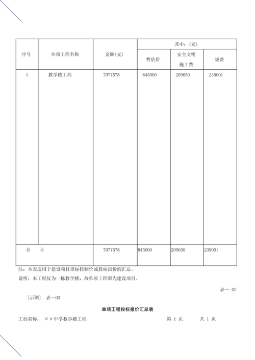 造价建设工程工程量清单计价规范第37讲：投标报价编制使用表格及案例(一)(2013新版).docx