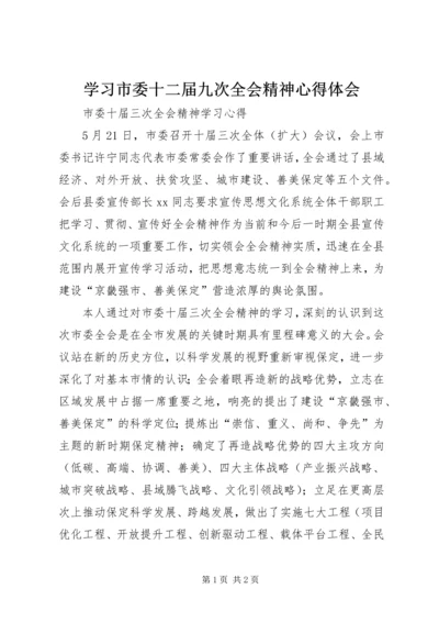 学习市委十二届九次全会精神心得体会 (5).docx