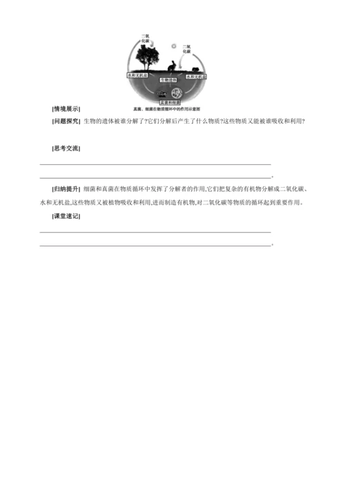 5.4.4细菌和真菌在自然界中的作用【2024秋人教八上生物精彩课堂（素材+教案+导学案）】