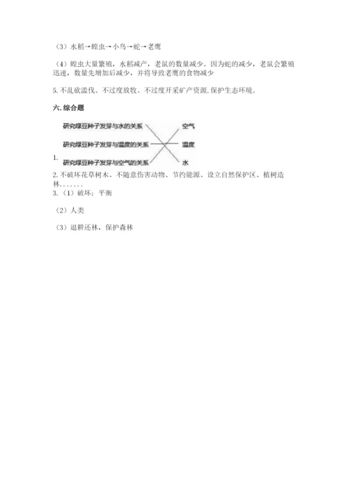 教科版科学五年级下册第一单元《生物与环境》测试卷【夺冠系列】.docx