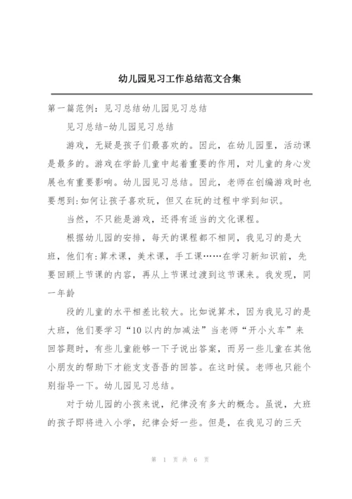 幼儿园见习工作总结范文合集.docx