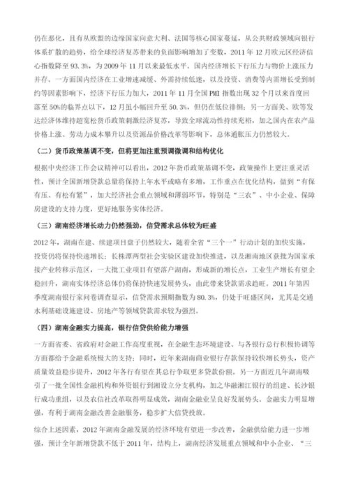 湖南货币信贷形势分析及展望.docx