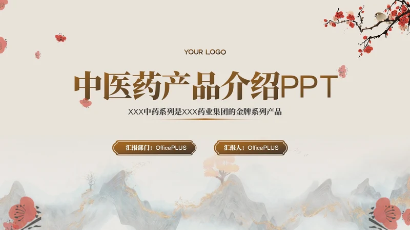 棕色中医药产品介绍PPT模板
