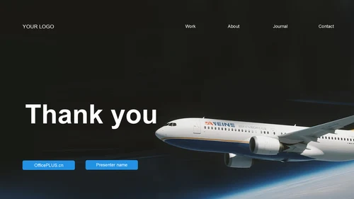 蓝色科技风航空PPT主题