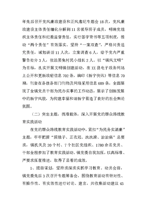 XX年乡镇党建工作总结