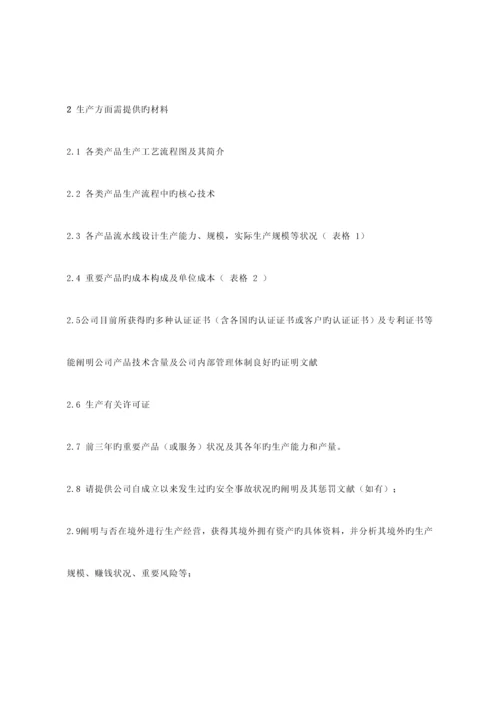 尽职详细调查资料清单参考版.docx