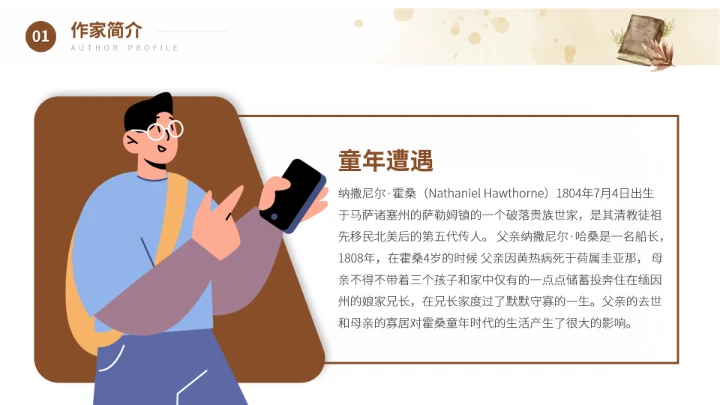 纳撒尼尔霍桑文学作家名人介绍人物PPT
