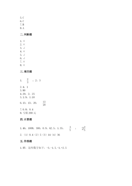 六年级下册数学期末测试卷含答案【a卷】.docx