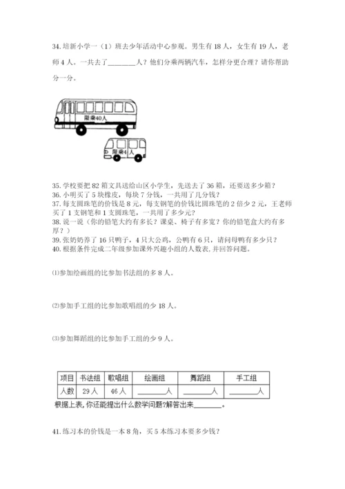 二年级上册数学应用题100道带下载答案.docx