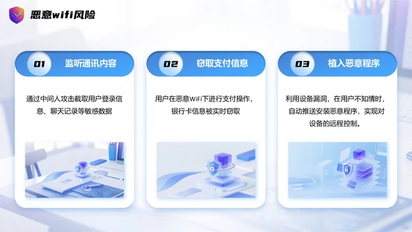浅蓝色简约风网络安全宣传周科普讲座PPT模板