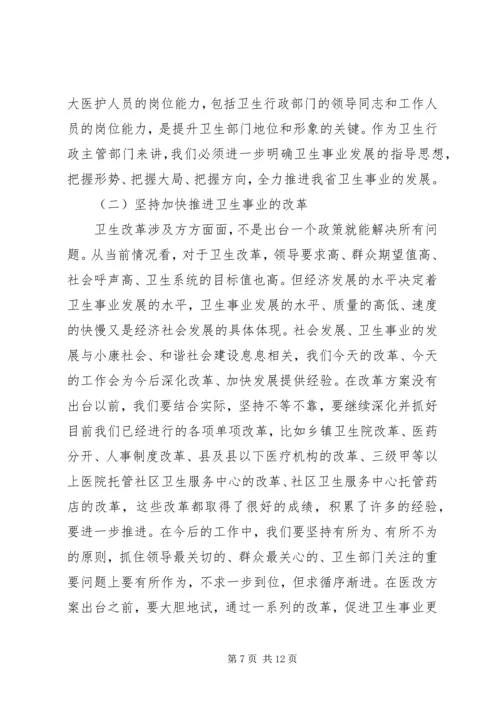 卫生工作调研座谈会上讲话.docx