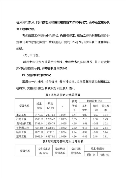 省水利关键工程设计概估算编制统一规定省水利关键工程设计概估