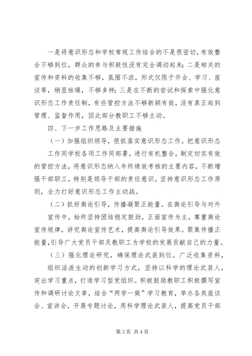 学校党支部意识形态工作责任制落实情况自查报告.docx