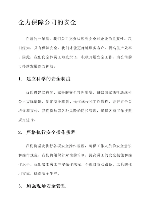 公司年度安全承诺书