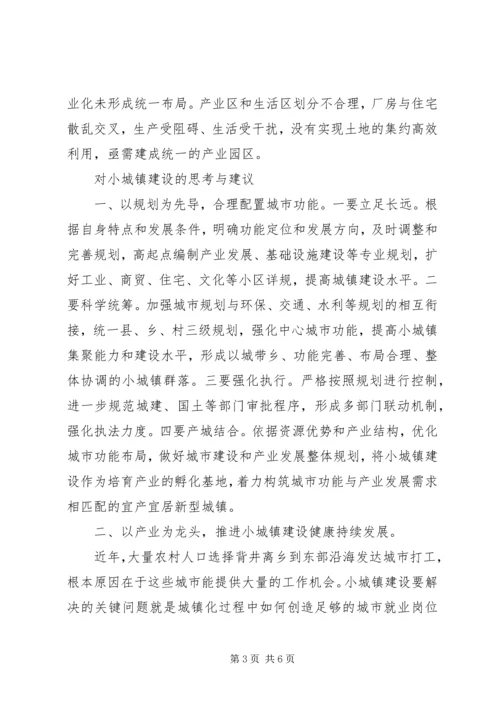 产业化与小城镇建设调研报告.docx