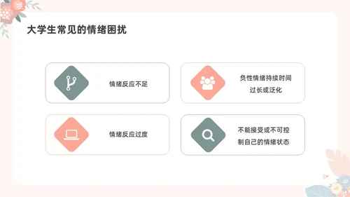 彩色水彩小清新大学生情绪管理主题班会PPT