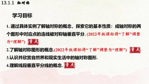 人教版数学八年级上册13.1.1  轴对称课件（共29张PPT）
