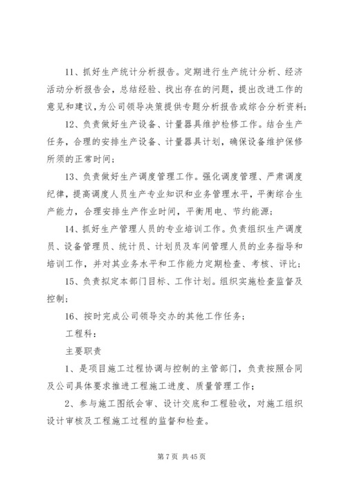 企业各个部门岗位责任制.docx