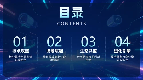 蓝色科技风渐变大学生创新创业大赛PPT模板
