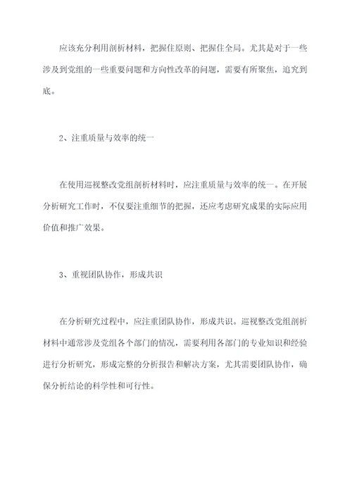 巡视整改党组剖析材料