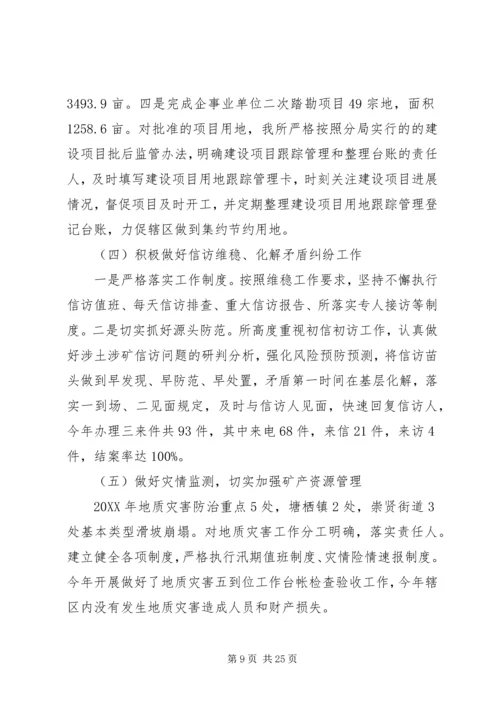 XX年国土所长述职述廉报告.docx