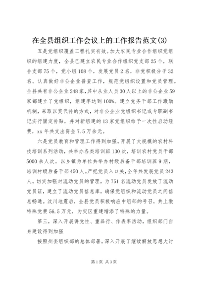 在全县组织工作会议上的工作报告范文(3).docx