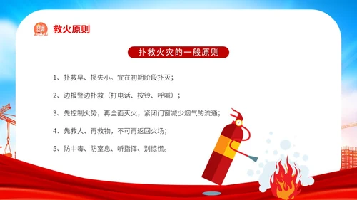红色炫彩企业公司单位学校夏季用电火灾安全生产培训用电安全