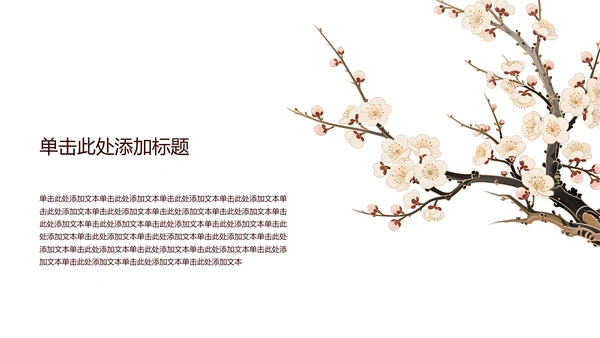 白色简约风梅花介绍PPT模板
