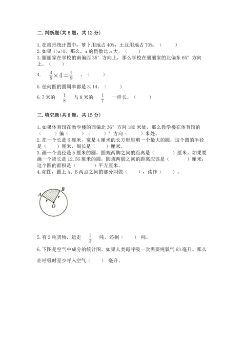 人教版六年级上册数学期末测试卷附参考答案（实用）.docx