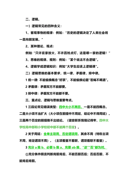 高中政治选必三逻辑与思维重难点梳理.docx