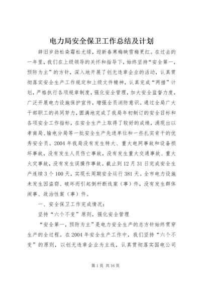 电力局安全保卫工作总结及计划.docx